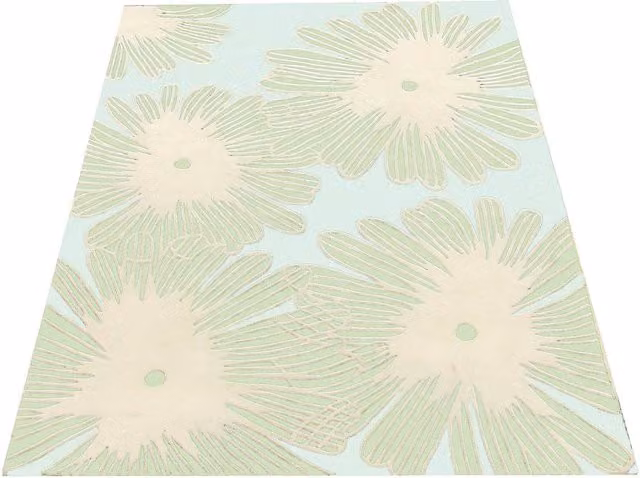 Maison by Premier Hand Tufted Floral Kids Rug in Cream and Green