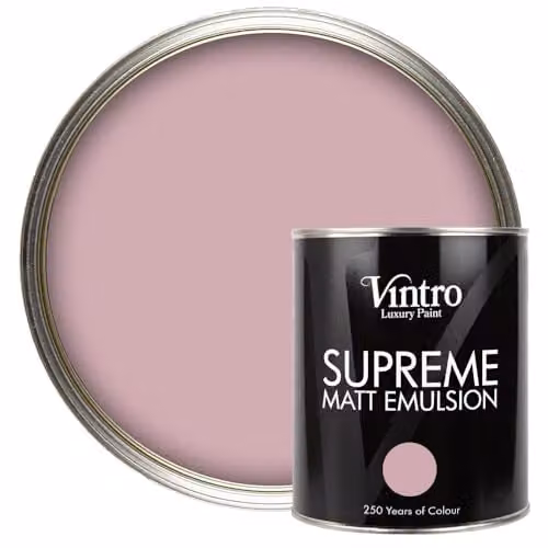 Vintro Luxury Matt Emulsion Multi Surface Paint in Dusky Pink - Albert Bridge, 1L – 1