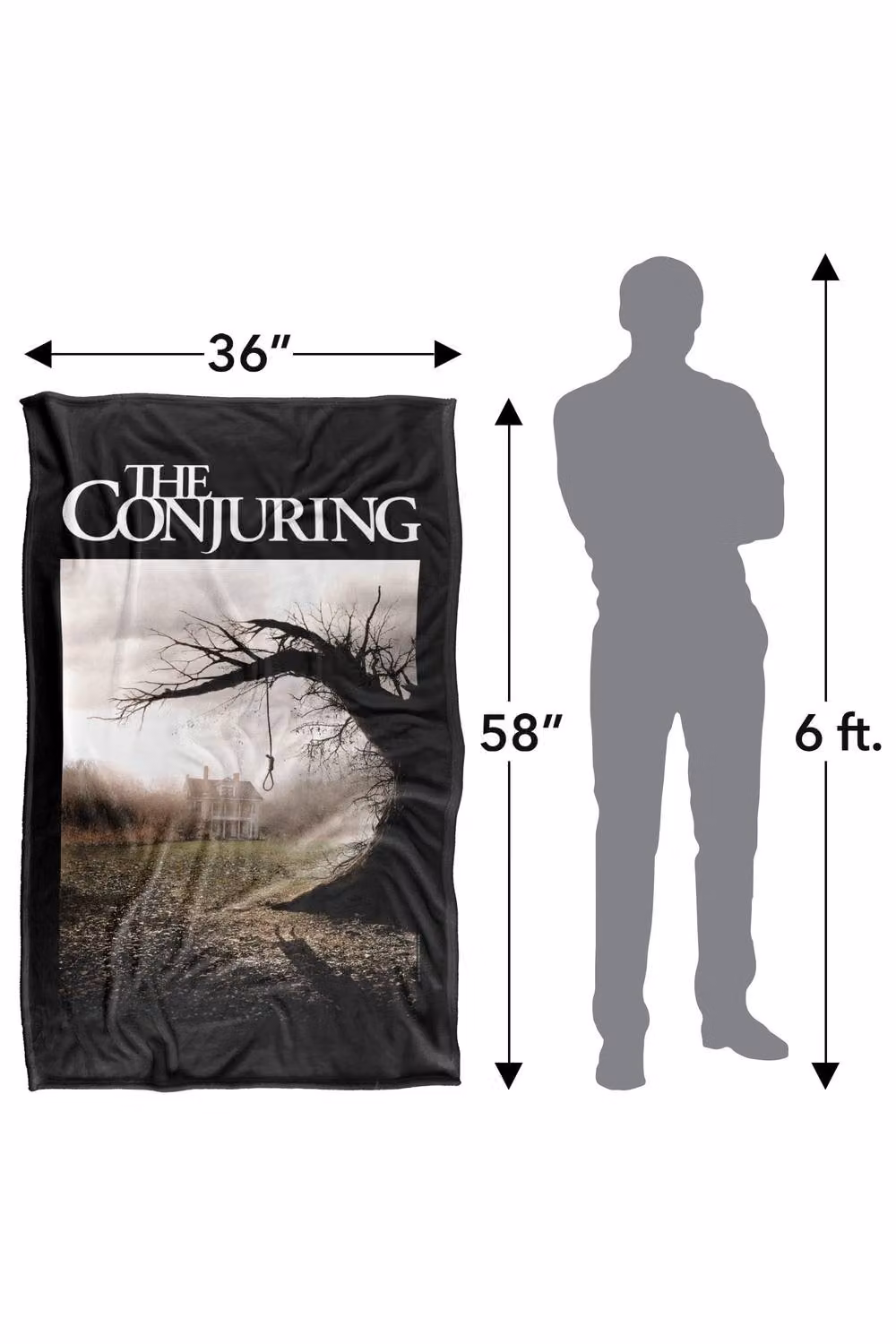 Warner Bros. The Conjuring Poster Extra Large Super Soft Fluffy Polyester Throw Blanket in Multicolour – 3