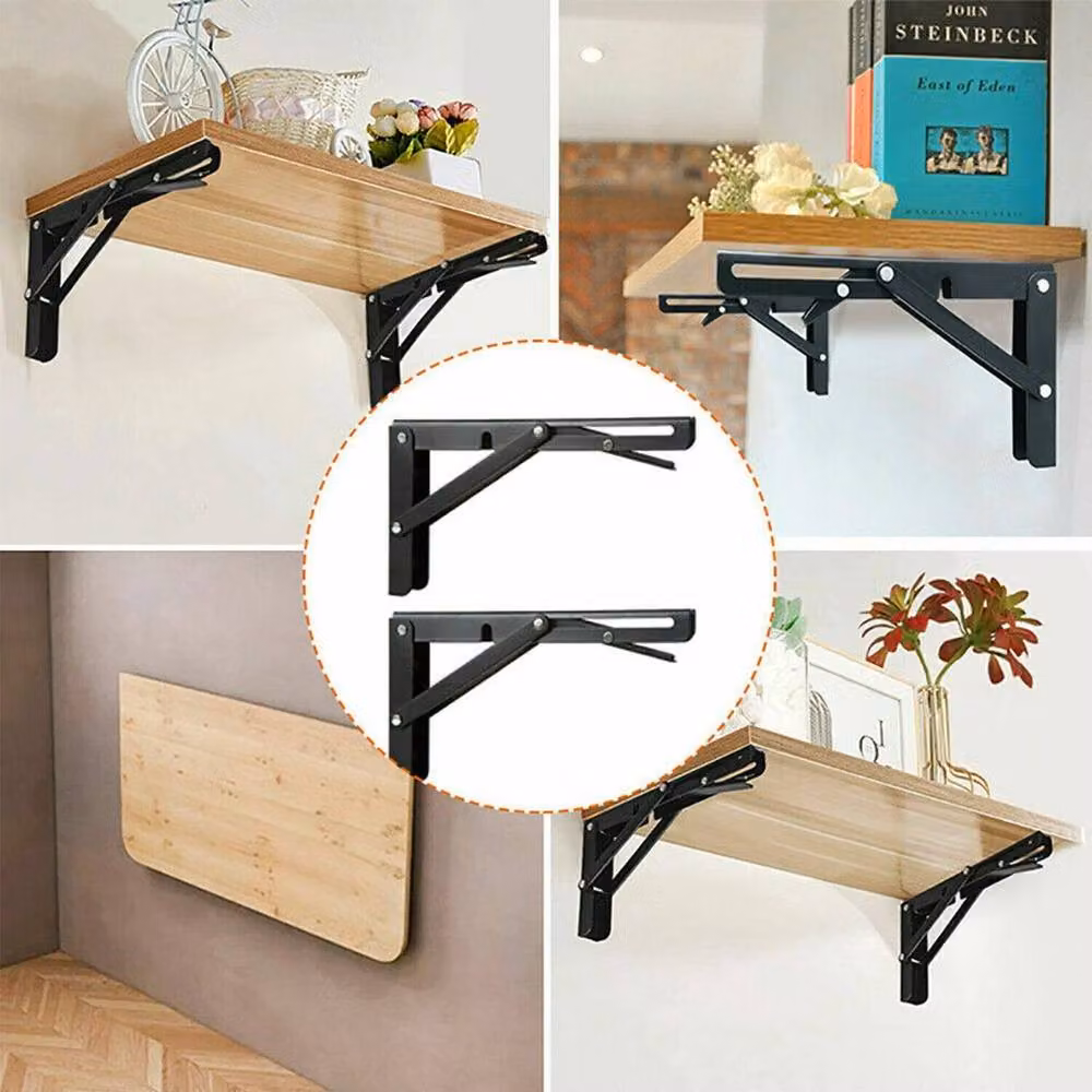 SPETLEK Black Folding Bracket Table Extension Shelf, W: 100 cm x D: 52 cm – 5