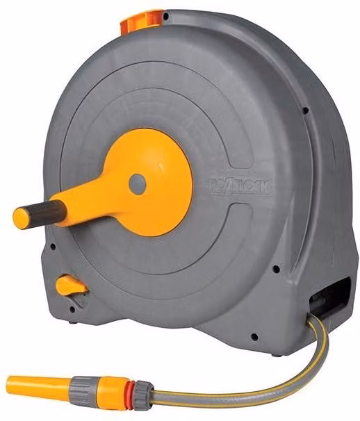 Hozelock 2494 Freestanding Fast Hose Reel with 40m of 12.5mm Hose in Grey and Multicolour