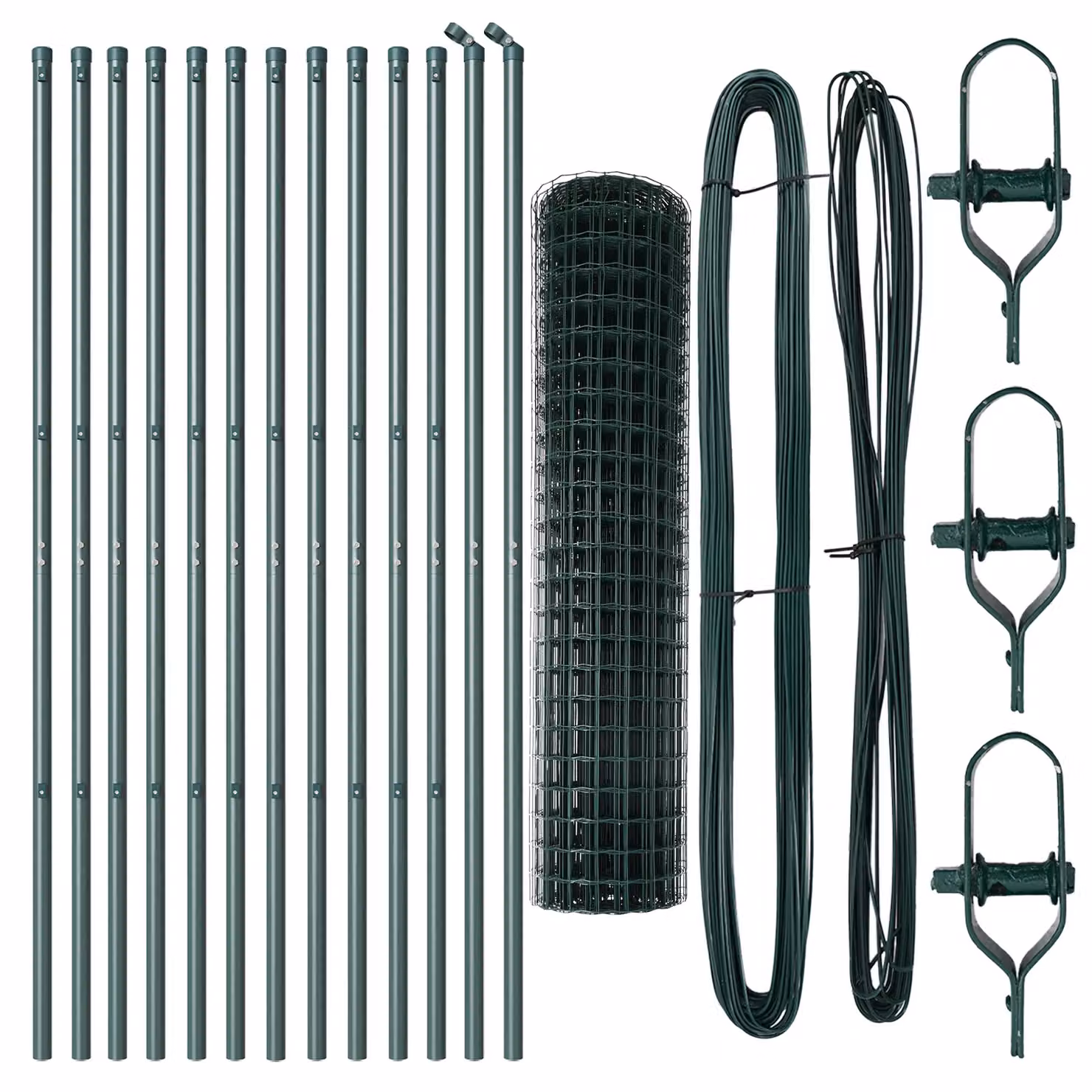 Berkfield Home Euro Fence with 13 Posts, Galvanised Steel, Green and Silver, H: 120 cm, W: 25 m – 3