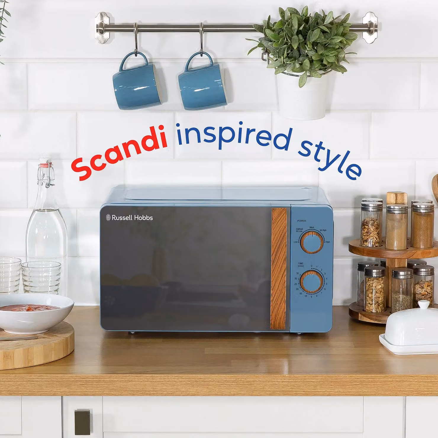 Russell Hobbs Scandi Solo Manual Microwave 17L 700W RHMM713 in Blue – 3