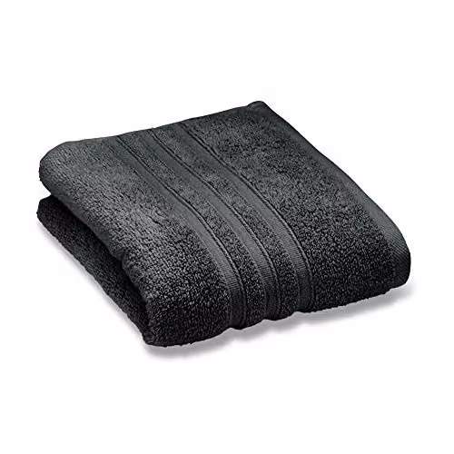 Catherine Lansfield Fluffy Cotton Terry Bath Towel in Anthracite Grey, W/H: 70 x 120 cm