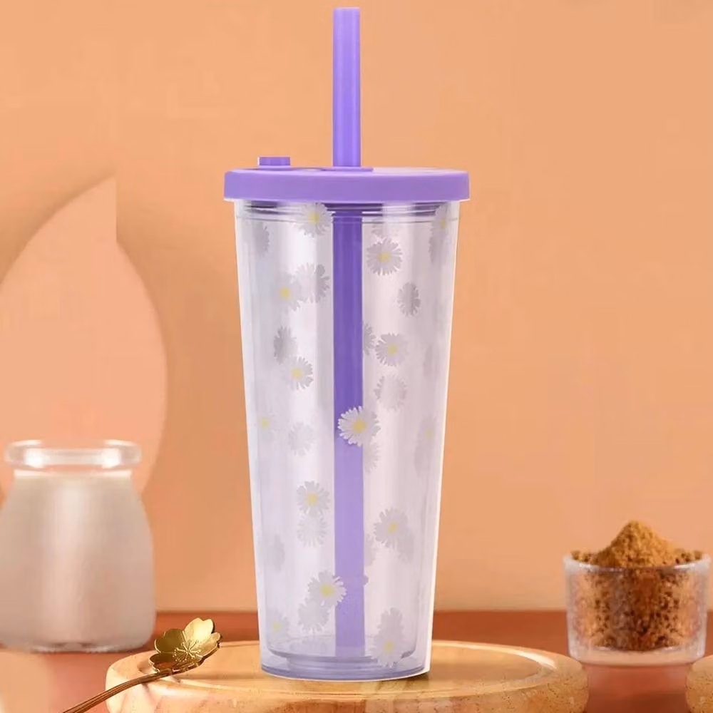 VOGREX Color Changing Cup with Straw and Lid, Purple, 24oz – 2