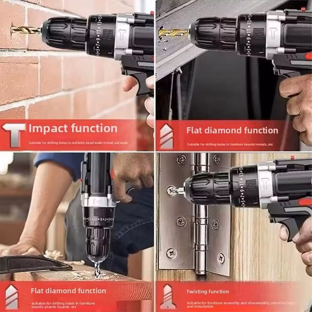 Havendro Cordless Hammer Drill Set with Rechargeable Battery, Black – 5