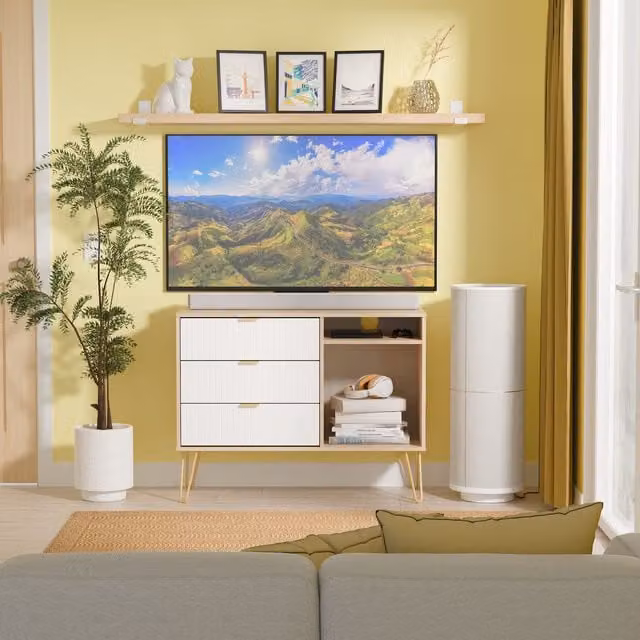 2 U Bexley Ready Assembled 3 Drawer TV Unit in Natural