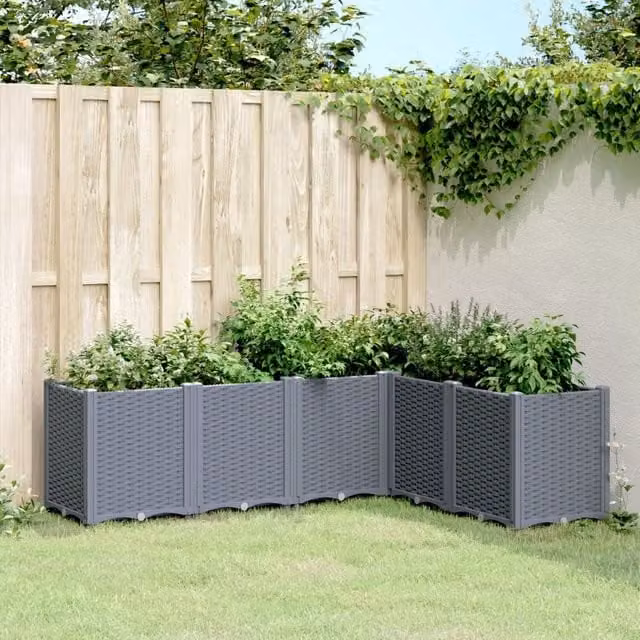Berkfield Home Garden Planter in Blue and Grey, W: 160 cm, D: 120 cm, H: 53 cm – 1
