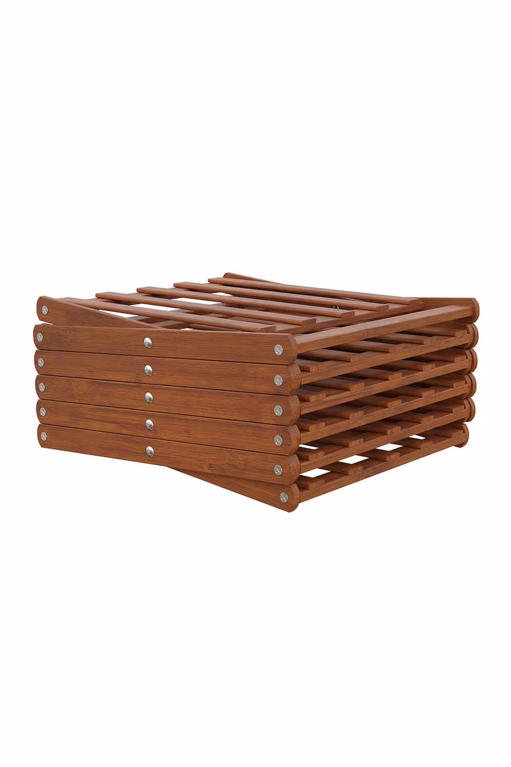 Garden Sanctuary 6-Tier Foldable Bamboo Shoe Rack in Brown – 6