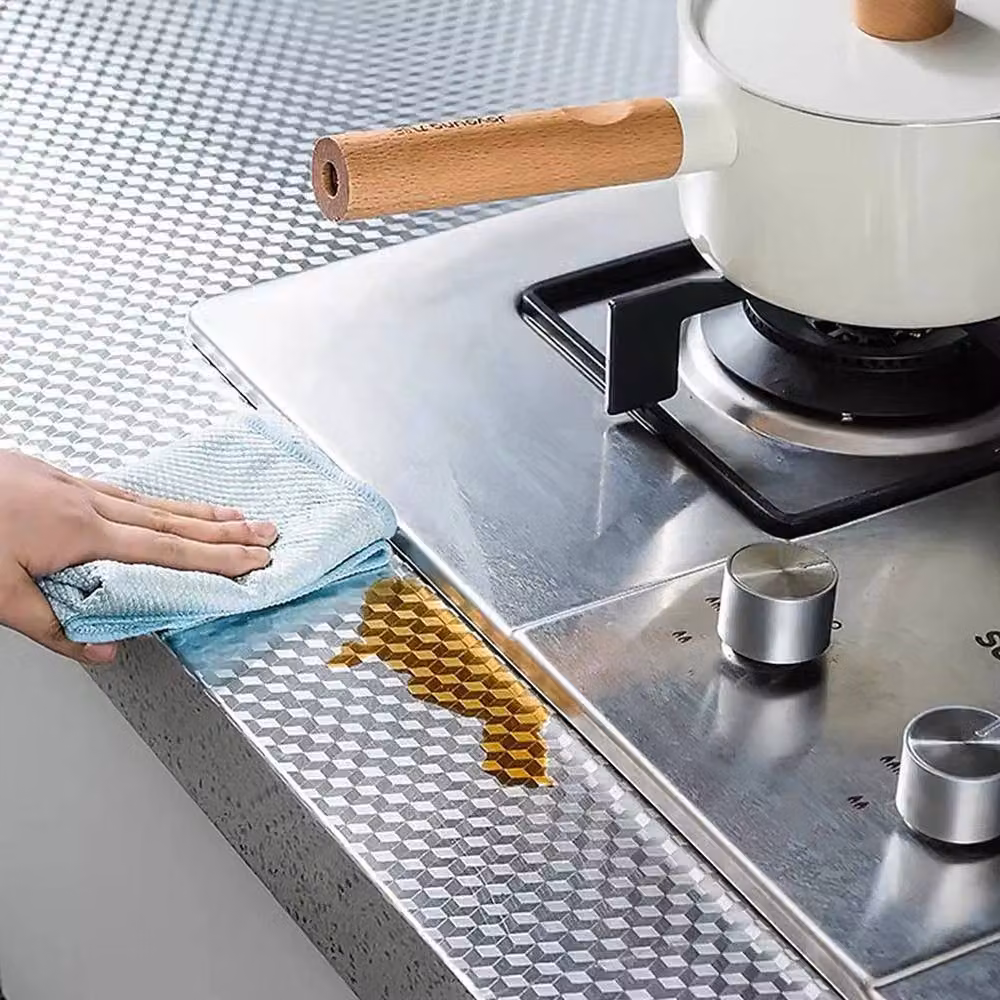 NESTLUNE Silver Waterproof and Oil-proof Self-adhesive Aluminum Foil Kitchen Film, W: 15 cm, H: 500 cm – 2