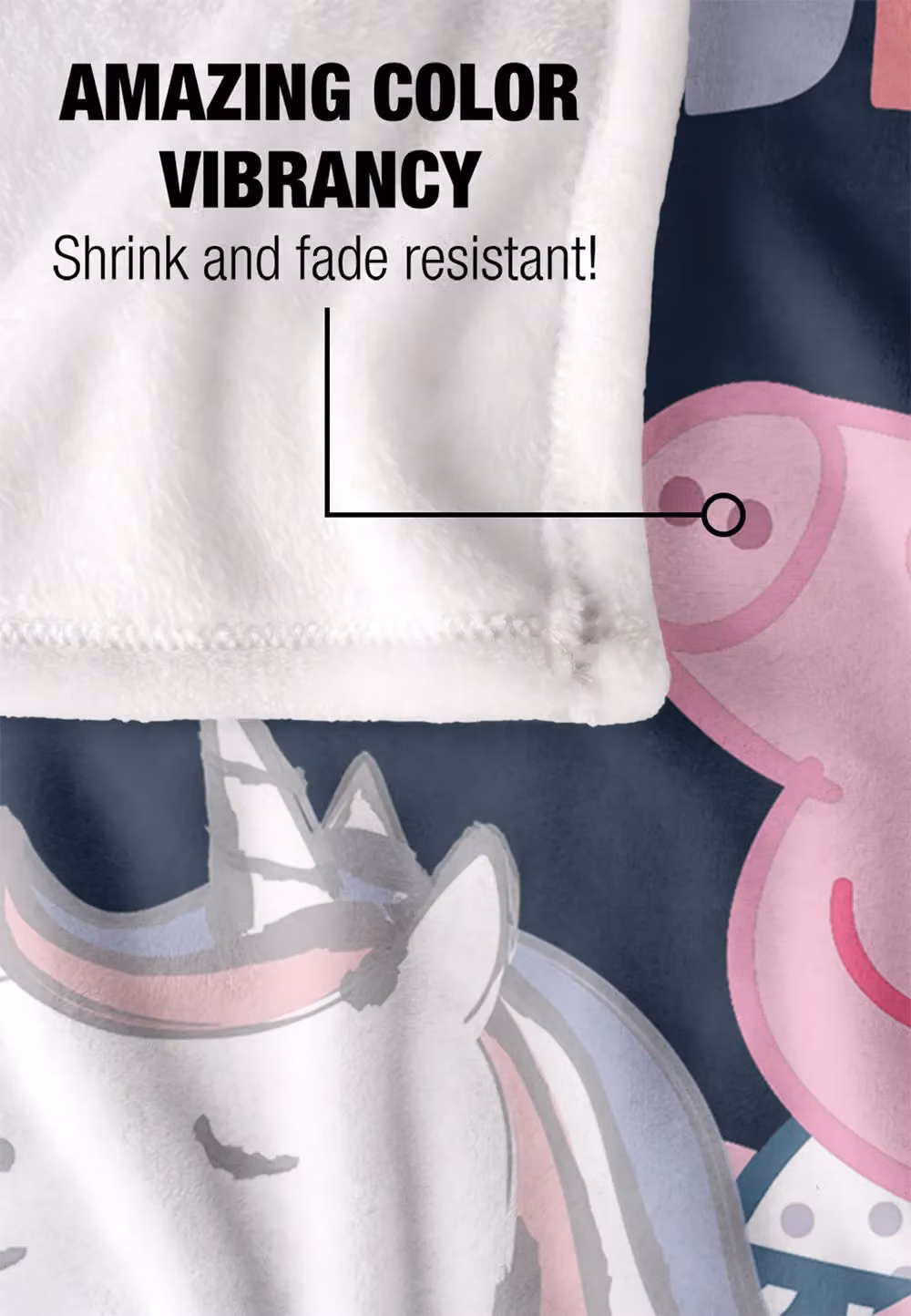 Hasbro Peppa Pig Little Dreamer Kids Silky Touch Blanket in White and Multicolour, W: 152 cm, D: 127 cm – 4