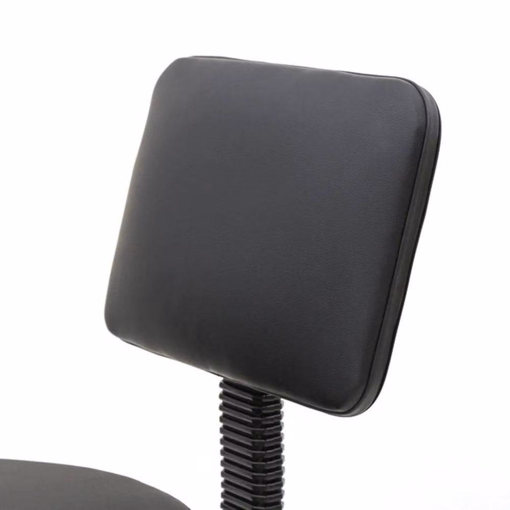 VOGREX Black Synthetic Leather 360 Degree Swivel Salon Stool with Backrest and Castors – 3