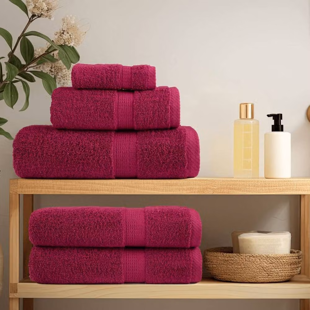 Berkfield Home SOLUND Premium Cotton Soap Towels, Bordeaux Red, 10 Pack, W/D/H: 30 x 30 cm, 600gsm – 3