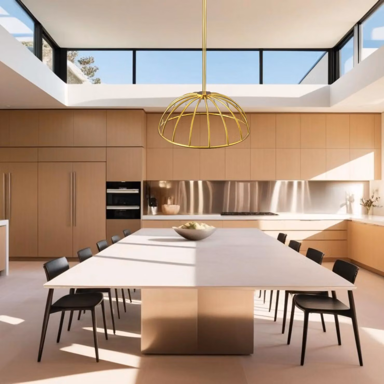 CGC Lighting Paraplu 2 Hemisphere LED Ceiling Pendant Light in Gold/Brass, Diameter: 90 cm – 2