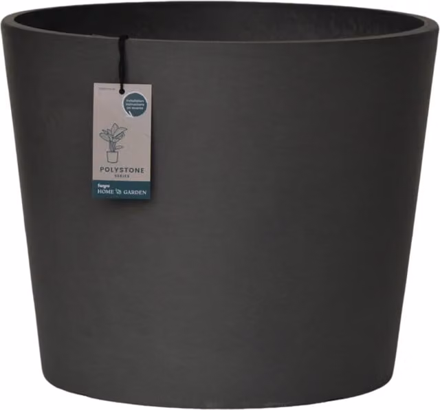 Fargro Home and Garden Round Bucket Planter in Light Grey Reinforced Stone, Diameter: 40 cm, Height: 32 cm