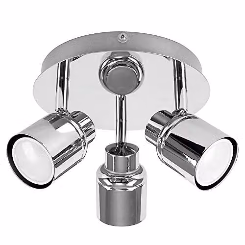 ValueLights Benton Adjustable IP44 Rated Bathroom Ceiling Light in Chrome – 1
