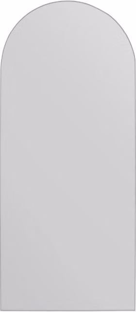 MirrorOutlet The Arcus Frameless Arched Leaner or Wall Mirror in Silver, H 160 cm x W 70 cm – 1