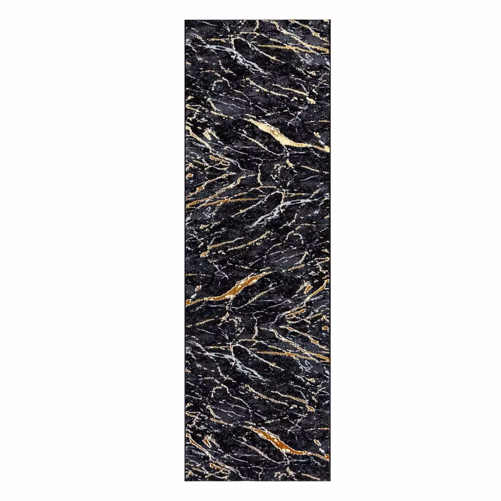 RugsX Allure Geometric Modern Runner in Black, W: 60 cm, L: 250 cm – 2