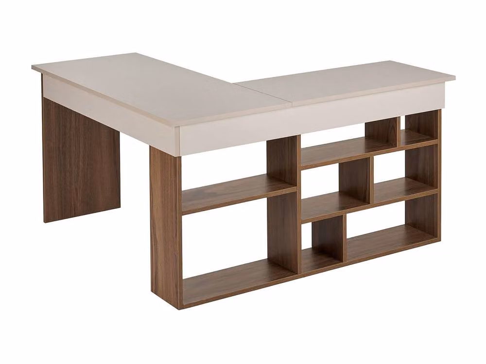 Vente-unique Corner Desk with Storage Units in Beige and Brown, W/D/H: 120 x 72 x 40 cm – 2