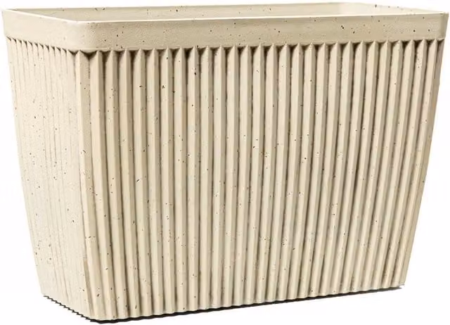 Primrose White Textured Speckled Stone Trough Planter Tub W: 59.0 cm, D: 40.5 cm, H: 28.0 cm
