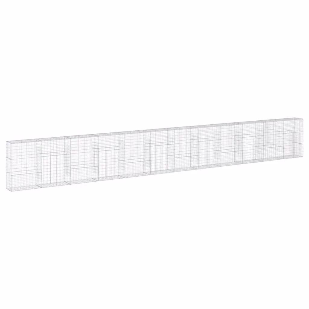 Berkfield Home Silver Galvanised Steel Gabion Basket with Cover, W/D/H: 1200 x 50 x 150 cm – 2