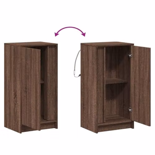 vidaXL Modern Sideboard with Integrated LED in Brown, W/D/H: 42.5 x 34 x 85 cm – 3