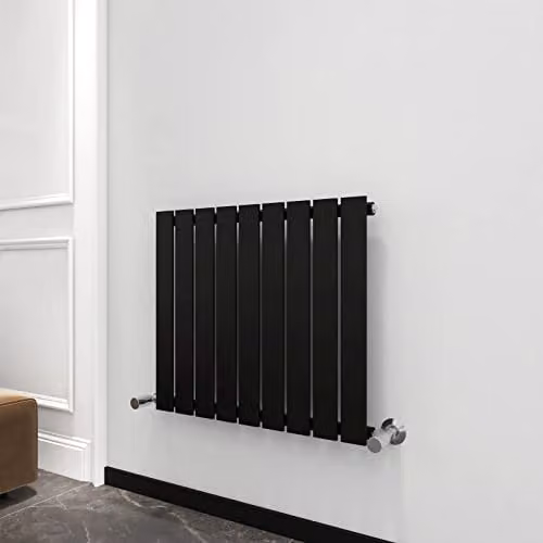 MCC Direct Designer Flat Panel Double Radiator, Black, H: 60 cm, W: 61.2 cm, D: 6.12 cm – 1