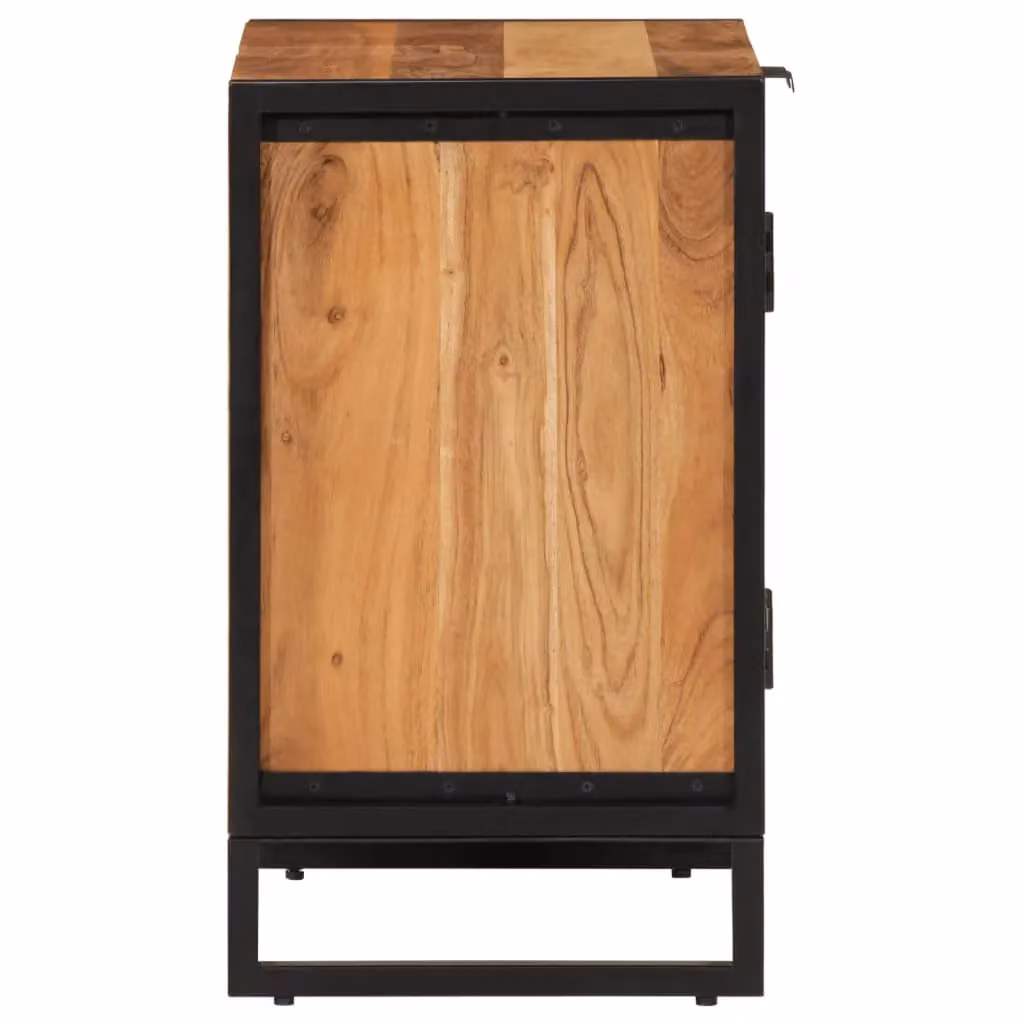 Berkfield Home Industrial Bathroom Cabinet in Brown Acacia Wood and Iron, W/D/H: 55 x 35 x 60 cm – 4