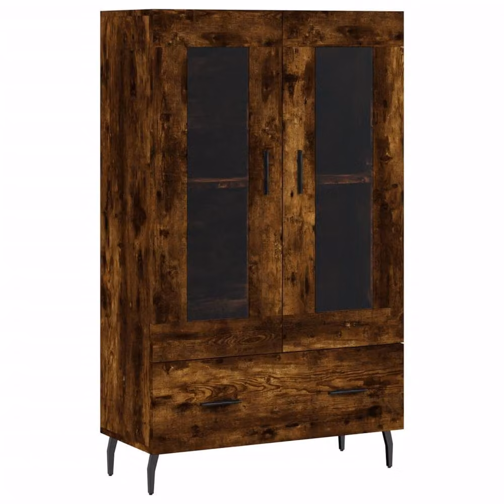 Berkfield Home Smoked Oak Highboard in Brown, W/D/H: 69.5 x 31 x 115 cm – 3