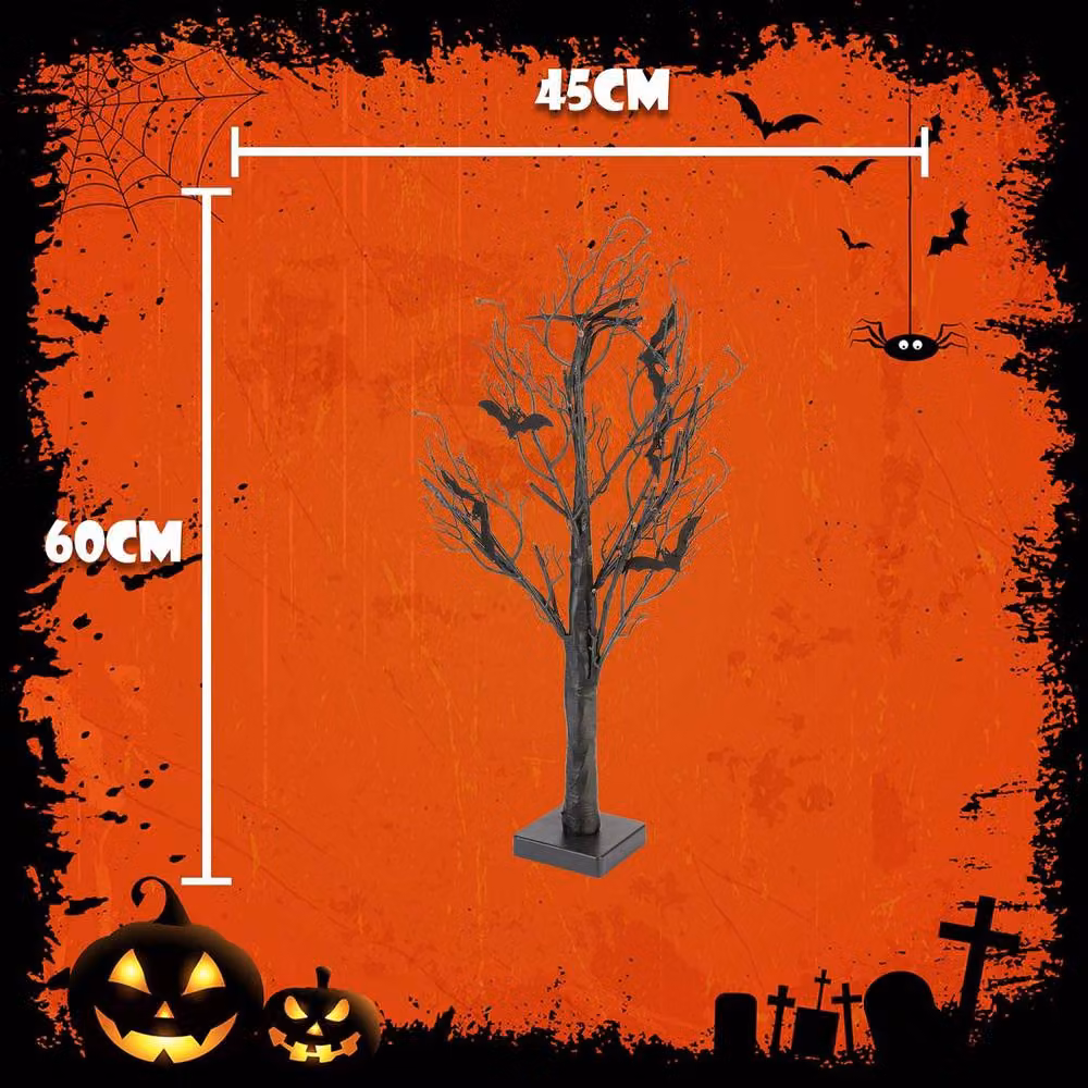 VFM e-Store Halloween Bat Light Up Tabletop Tree Decoration in Black – 2