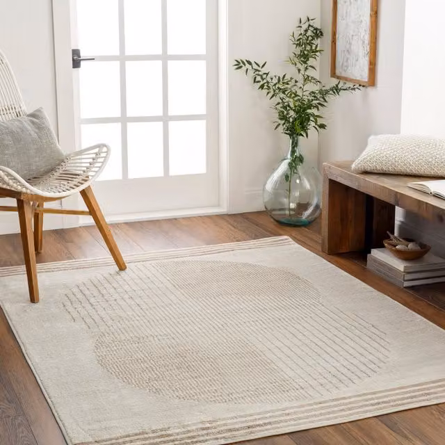 Livabliss Florensa Geometric Modern Rug in Brown, Grey, Blue and Beige, W/D/H: 120 x 170 cm
