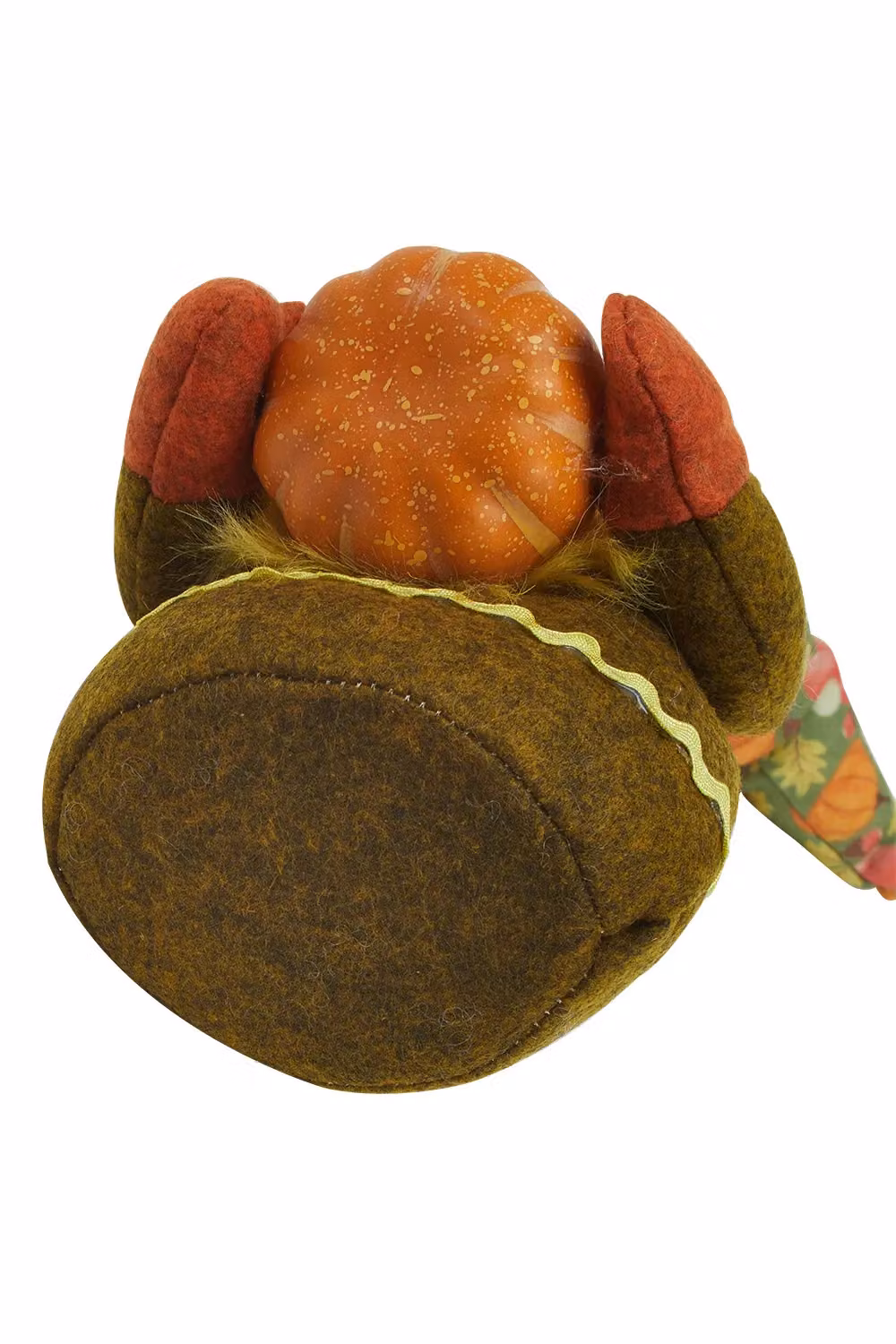 Livingandhome Halloween Faceless Plush Gnome with Pumpkin Hat, Green Tabletop and Shelf Decoration – 3
