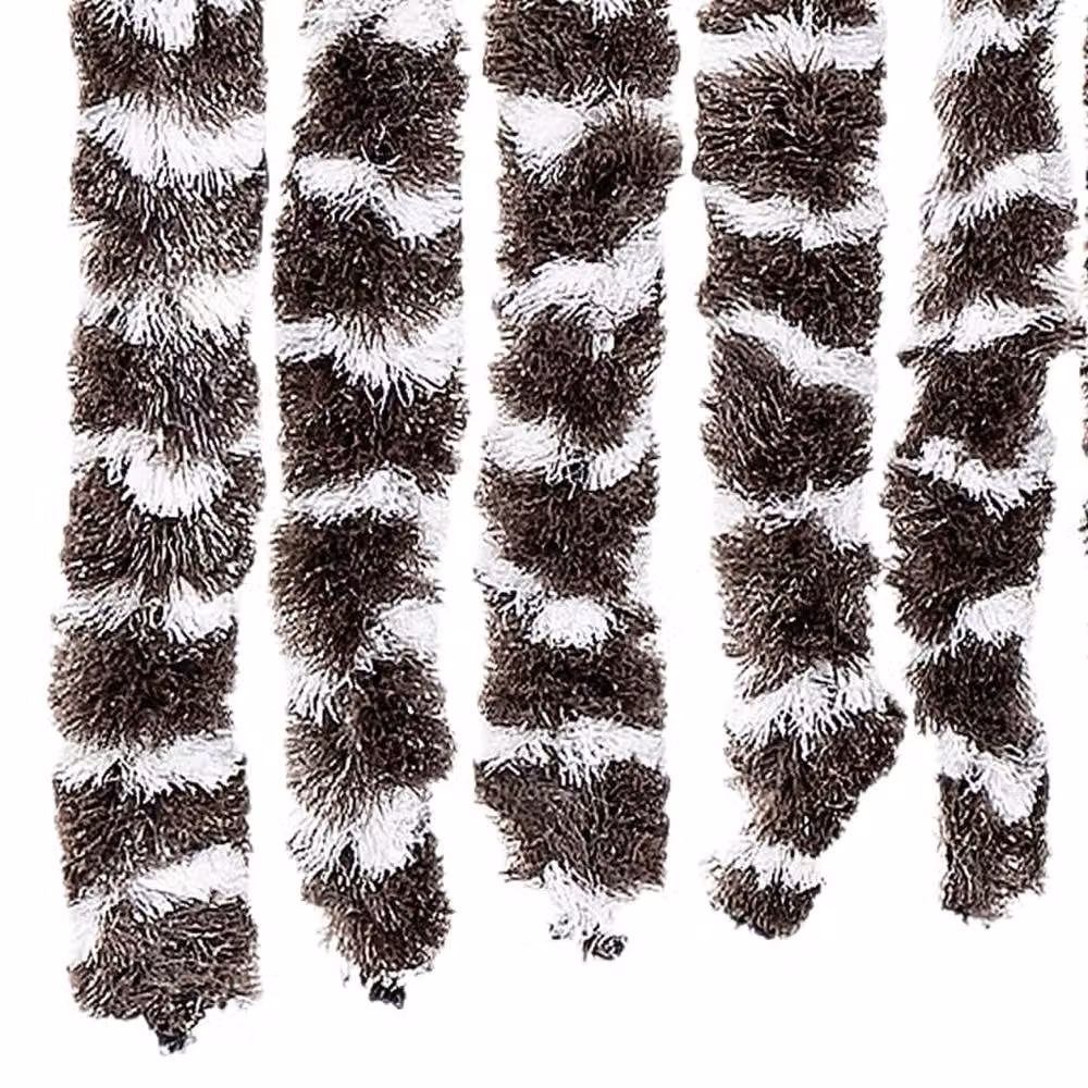 Berkfield Home Chenille Insect Curtain in Brown and White, W/H: 100 x 220 cm – 5