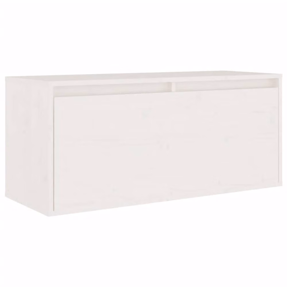Berkfield Home White Solid Wood Pine TV Cabinet Set of 8