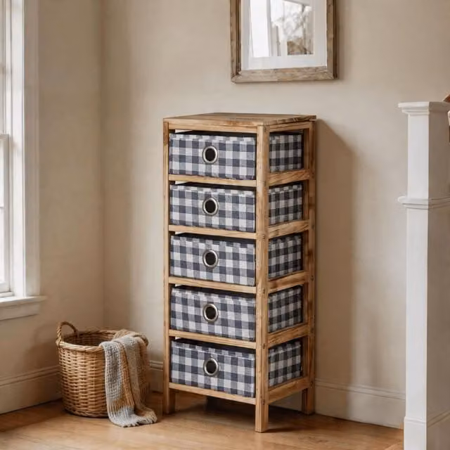 Home Source Wooden 3 Drawer Chest in Brown Coastal Style – 1