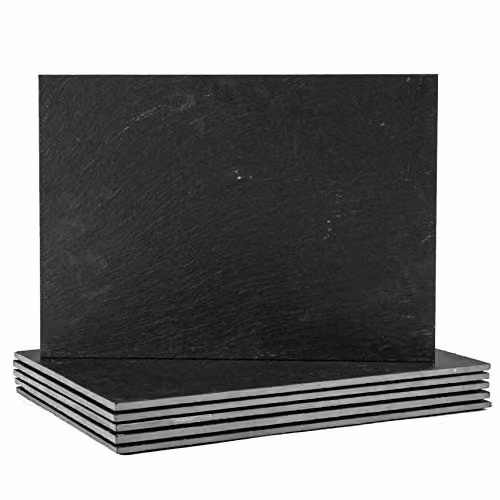 Argon Tableware Rectangular Black Slate Placemats, Pack of 6, W: 35 cm, D: 25 cm – 1