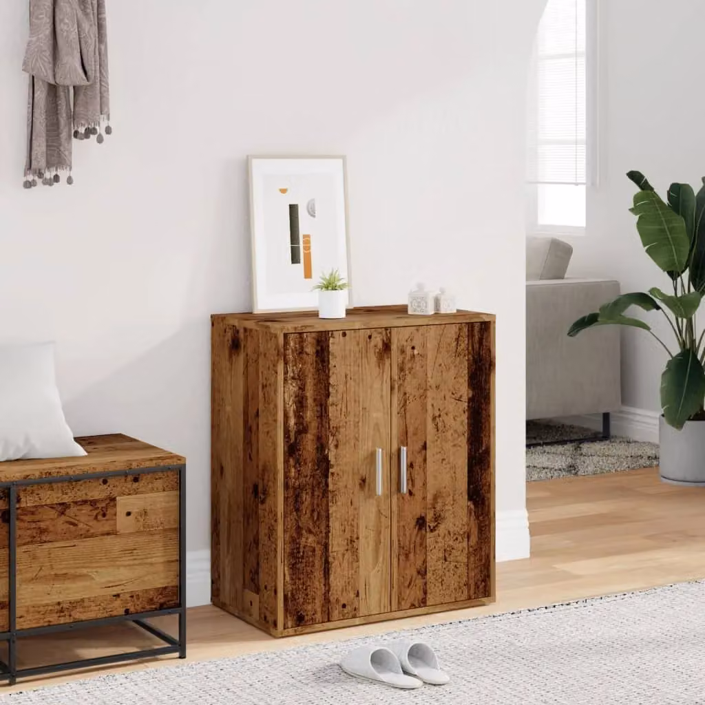 Berkfield Home Rustic Brown Shoe Cabinet in Engineered Wood, W/D/H: 60 x 35 x 70 cm – 3