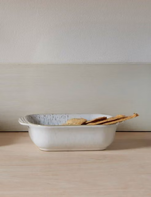 Denby Kiln Stoneware Small Rectangular Roasting Dish with Handles in Natural/Beige