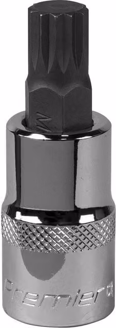 Loops M12 Forged Spline Socket Bit 1/2 Inch Square Drive Silver Steel Wrench Socket