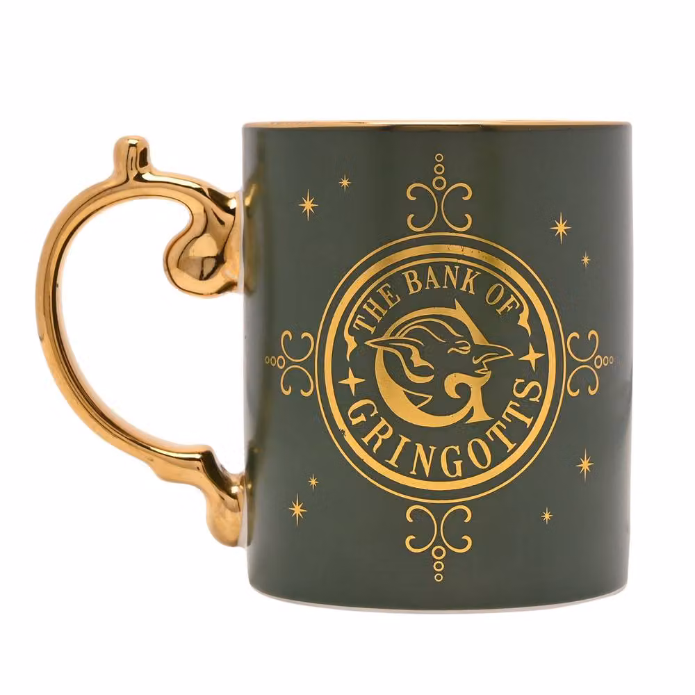 Widdop and Co Warner Bros Harry Potter Gringotts Bank Ceramic Mug in Green and Gold – 4