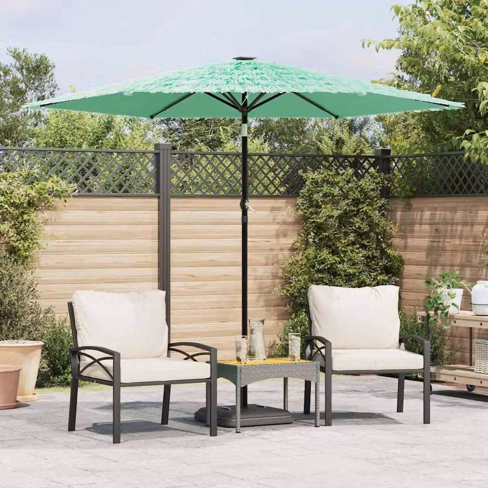 Berkfield Home Green Garden Parasol with Steel Pole, W/D/H: 268 x 268 x 226 cm – 2