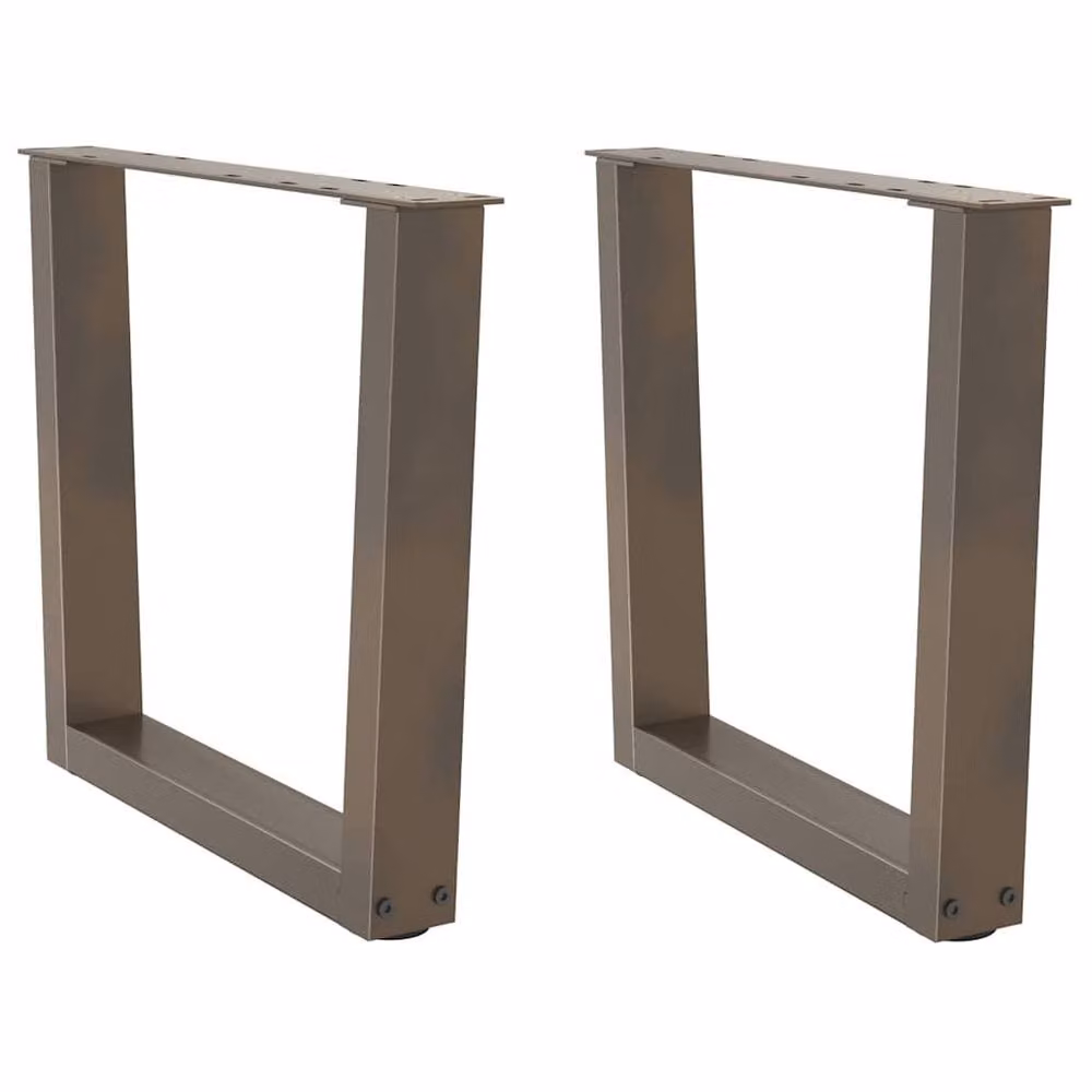 Berkfield Home V-Shape Dining Table Legs, 2 Pieces, Brown Steel, H: 42-43.3 cm x W: 50 cm – 1