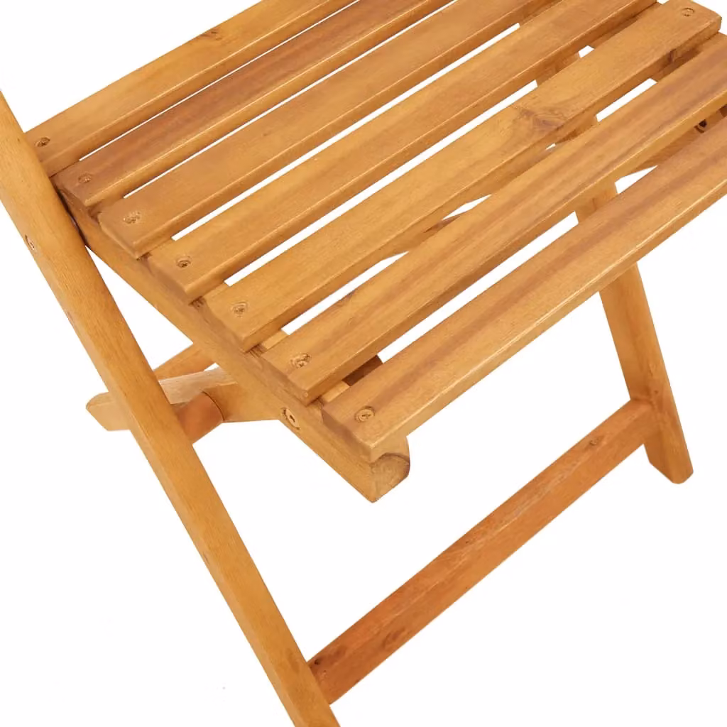 Berkfield Home Set of 6 Folding Garden Chairs in Cream White Fabric and Acacia Wood – 3