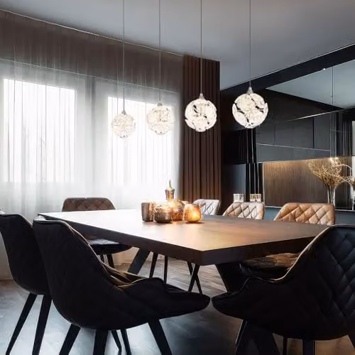 Globo Lighting Virina Bar Pendant Ceiling Light in Chrome with K9 Crystals and Warm White LED – 2