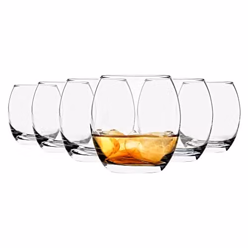 Argon Tableware Tondo Tumbler Whisky Glasses, 405ml, Transparent, Pack of 6