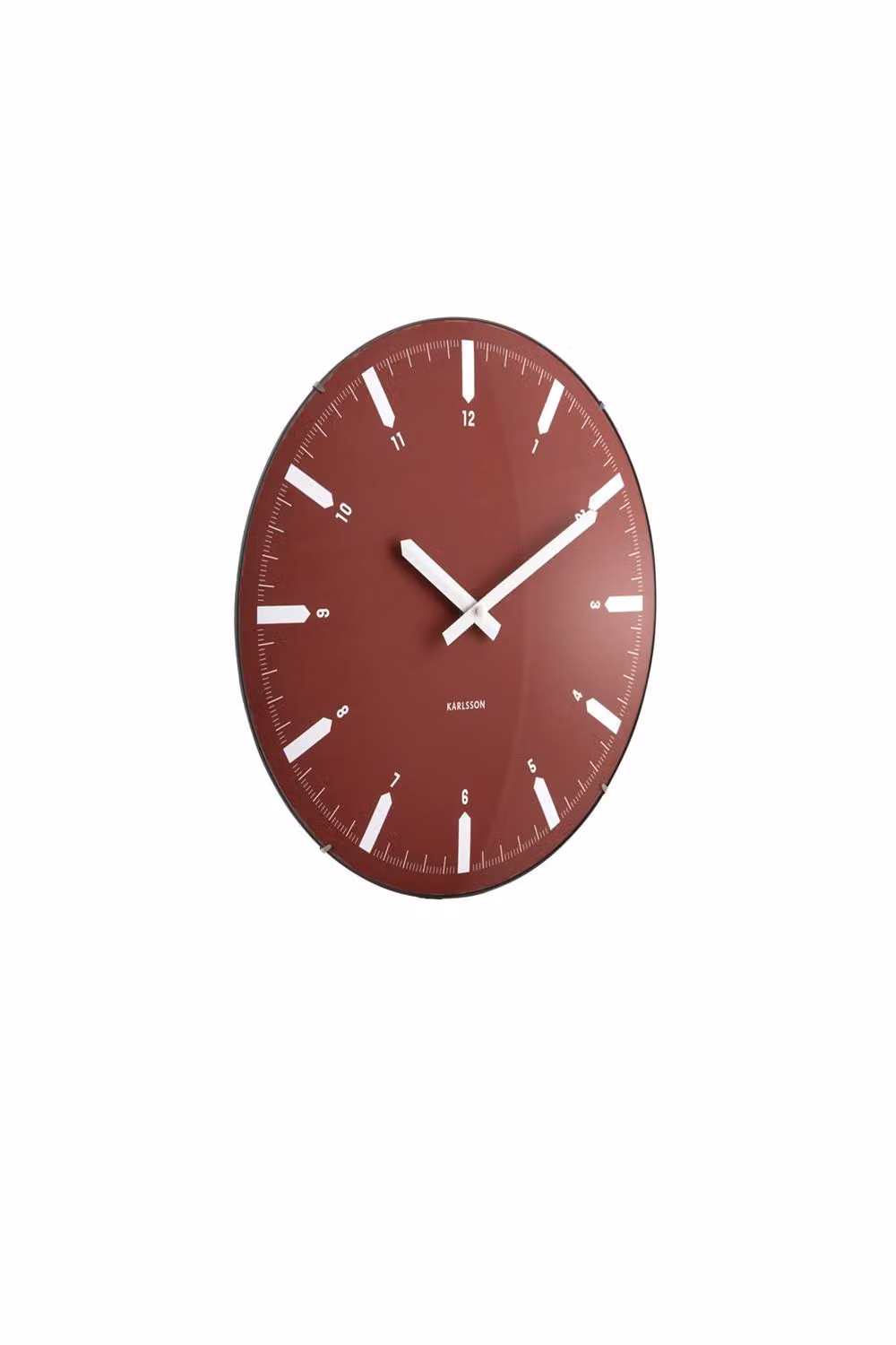PRESENT TIME Karlsson Round Analog Wall Clock in Burgundy Red – 3