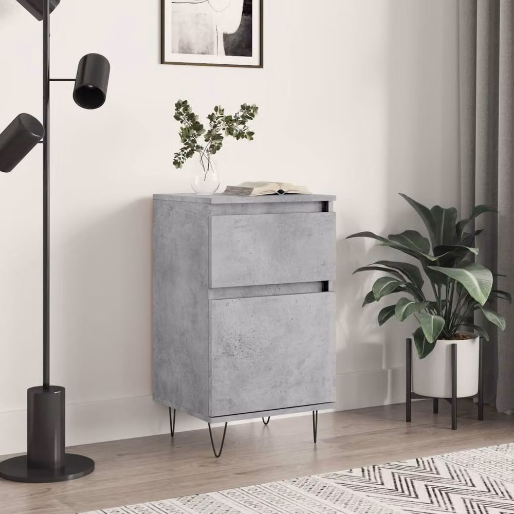 Berkfield Home Industrial Sideboard in Concrete Grey, W/D/H: 40 x 35 x 70 cm – 2