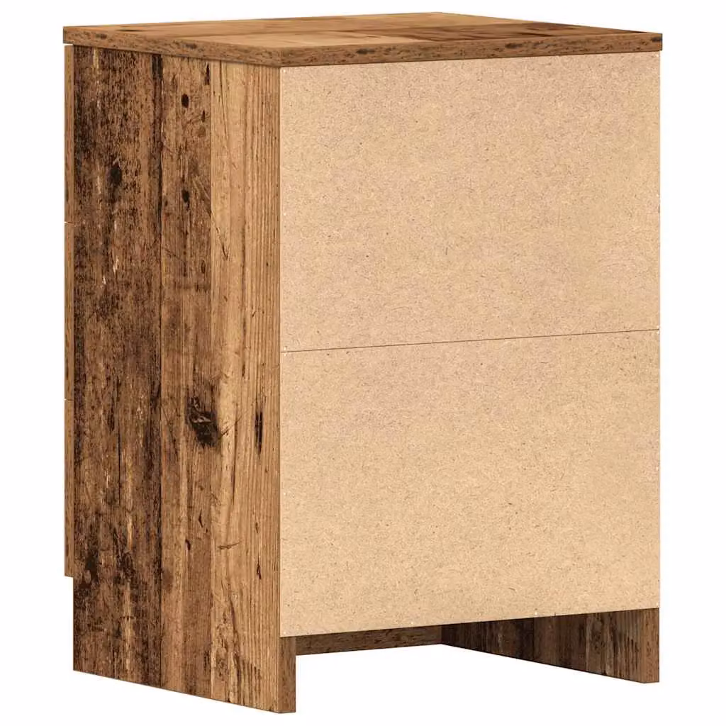 Berkfield Home Set of 2 Bedside Cabinets in Old Wood, W/D/H: 38 x 35 x 55 cm – 5
