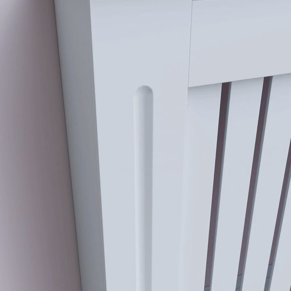 ERGOVEXA Tradition MDF Vertical Slatted Wood Cabinet Grille Cover, White, H 152.0 x W 81.5 x D 19.0 cm – 3