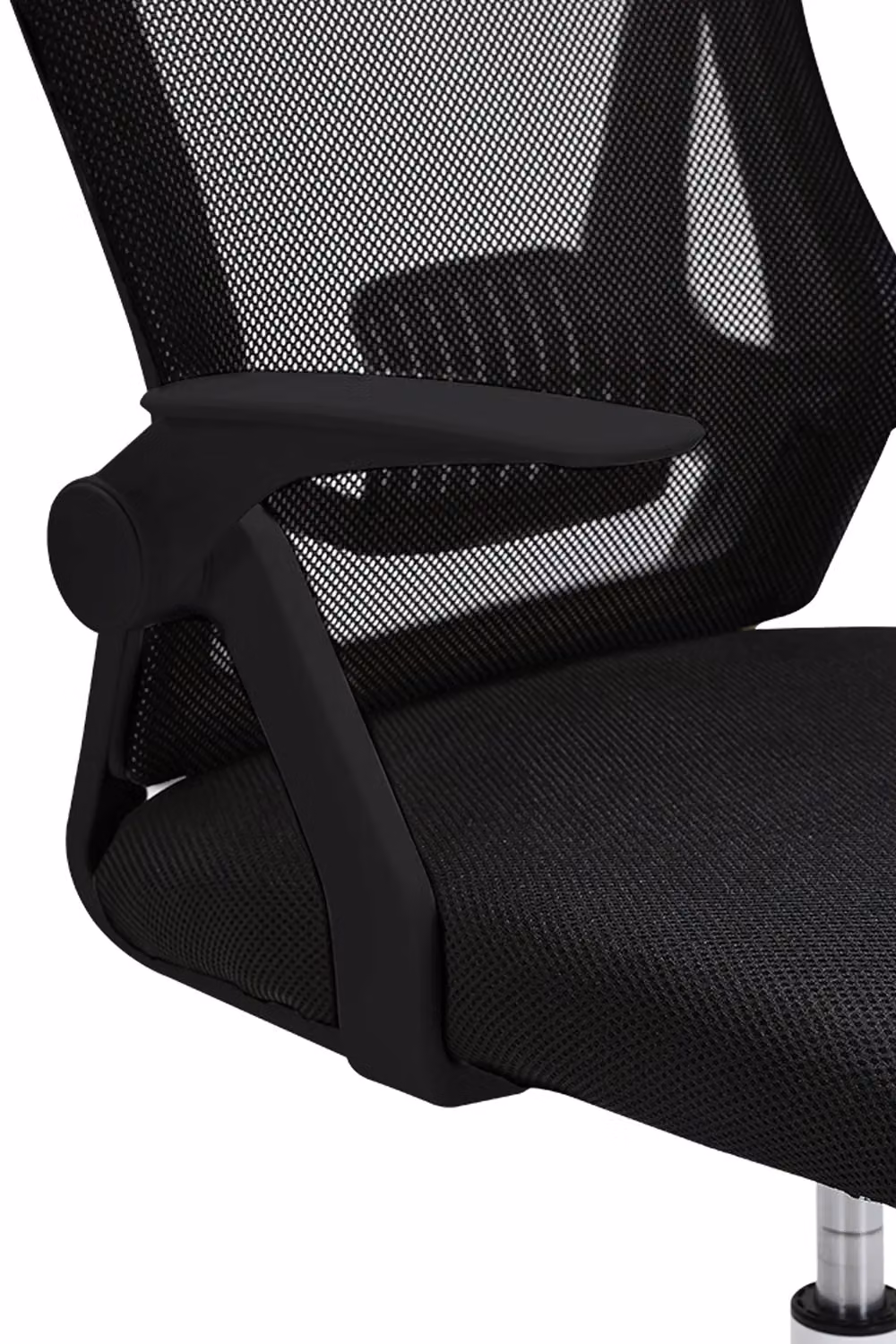 Living and Home Ergonomic Swivel Office Chair with Headrest and Armrests in Black Fabric – 4
